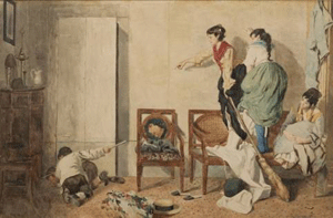 <p align="center"><i>Рис. 8.8. </i>Джакомо Фавретто «Мышь». Мужские особи не только сильнее и быстрее, чем женские, но и лучше действуют в ситуациях, связанных со стрессом, неизбежно возникающим при поединке с диким животным. Кроме того, особи мужского пола не представляют такой ценности, как женские. Скорость воспроизводства популяции не упадет, если какая-то часть мужских организмов погибнет. Но эта скорость прямо пропорциональна количеству женских особей. Поэтому война и охота – мужские занятия.</p>